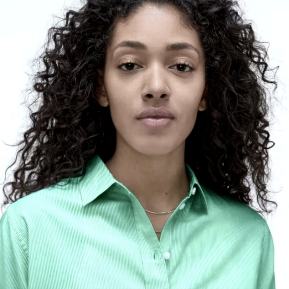 NWT Everlane the Silky Relaxed button down shirt in bright jade - Picture 2 of 5